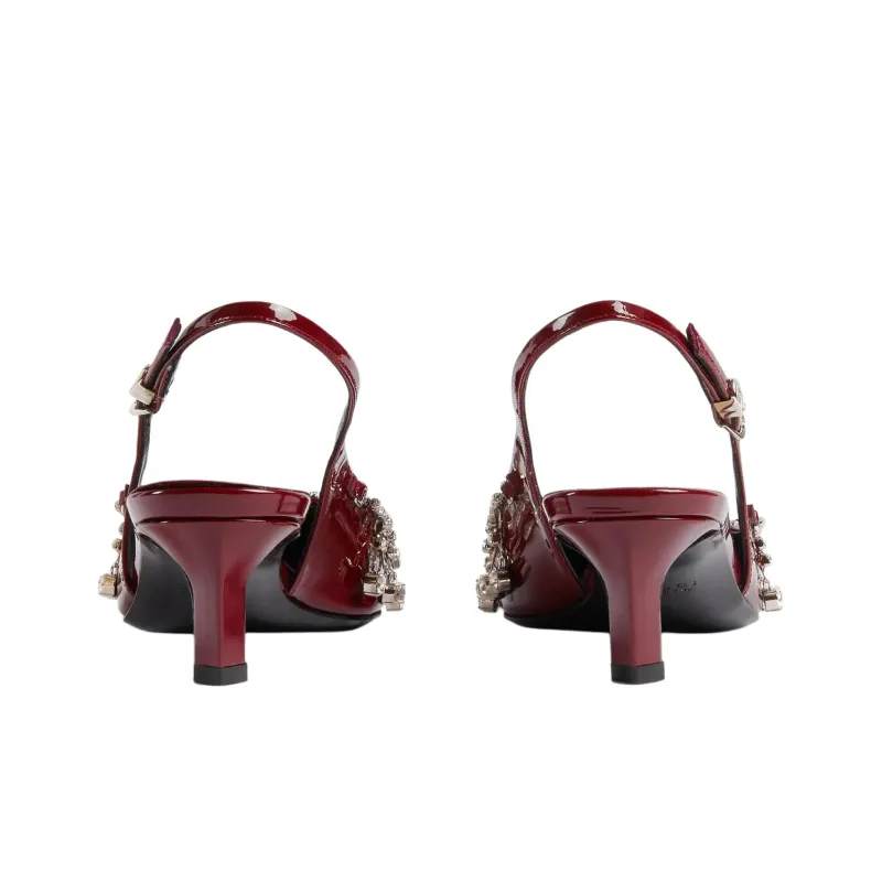GUCCI Slim Heel High Heels 4.3cm Women's Red-4