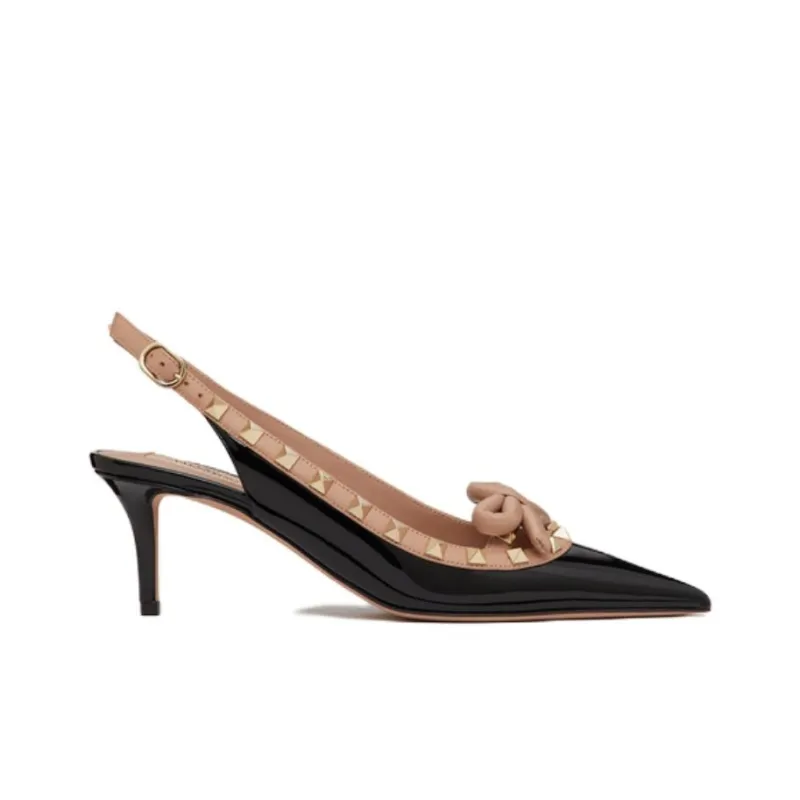 Valentino Garavani Rockstud Bow Pointed Toe Pumps-1
