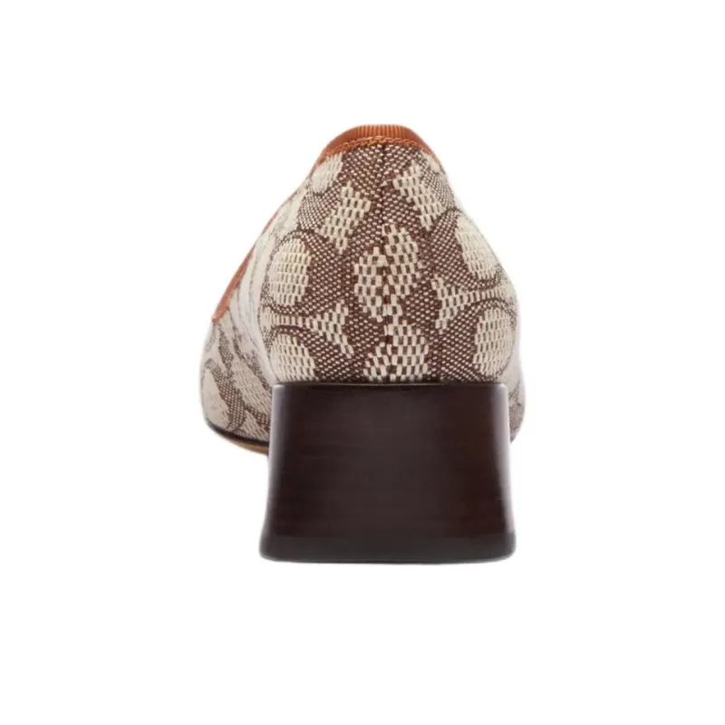 COACH Ava Chunky Heel High Heels 4cm Women's Brown-4