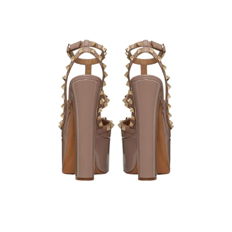 Valentino Garavani Rockstud Pink Patent Leather Women's-4