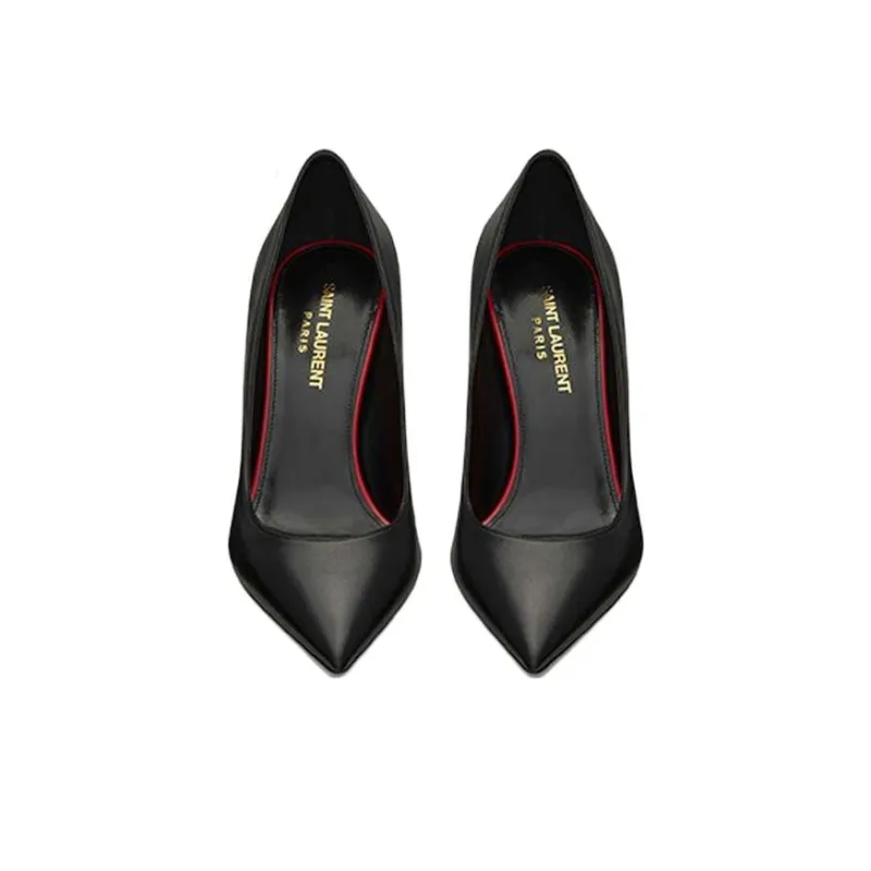 SAINT LAURENT Anja Slim Heel High Heels 10.5cm Women's Black-3