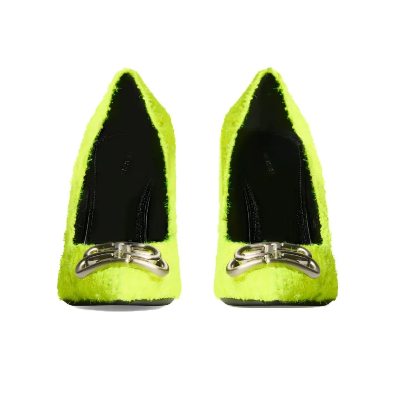 Balenciaga Knife Slim Heel High Heels 11cm Women's Neon Yellow-3