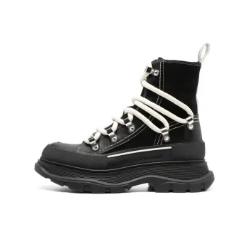 Alexander McQueen Round Toe Lace Up Ankle Boots Women's