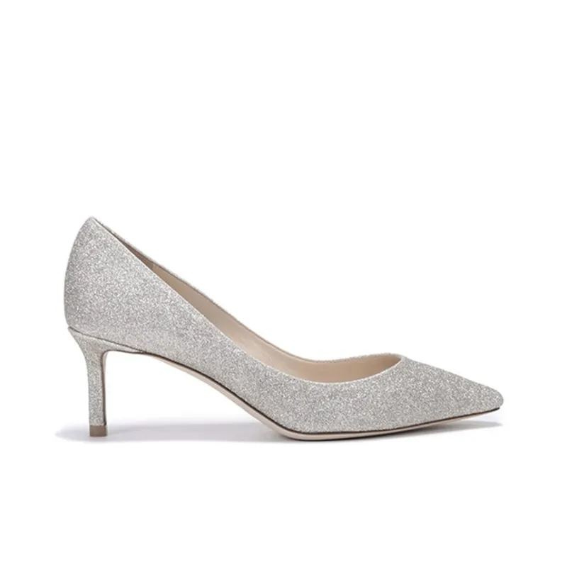 Jimmy Choo ROMY Zhou Yangjie High Heels 6cm Women's Platinum-1
