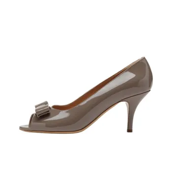 FERRAGAMO Vara Slim Heel High Heels Women's Taupe