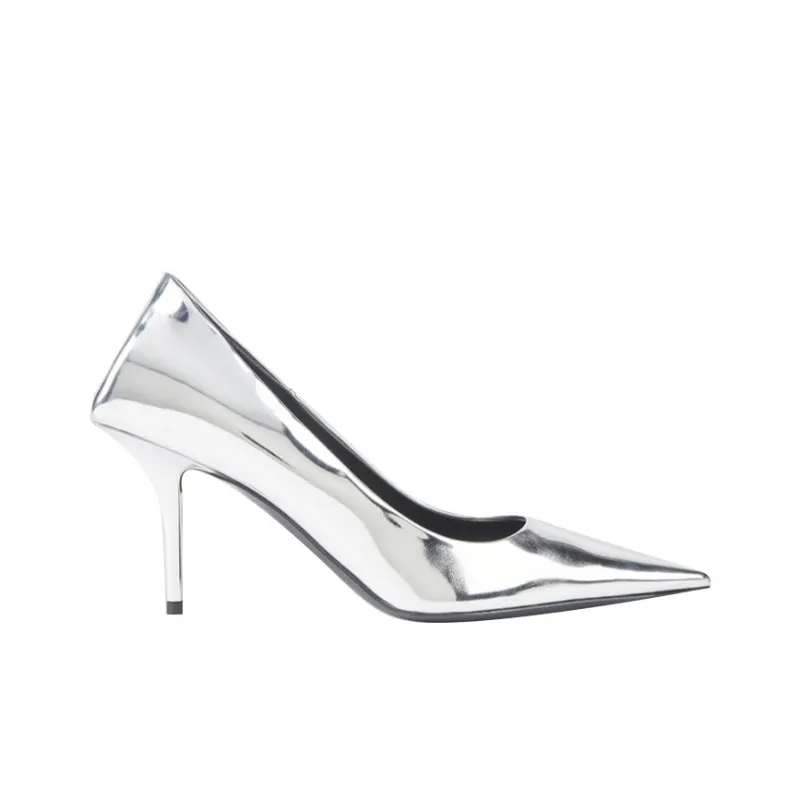 Balenciaga Knife High Heels Women's Silver-1