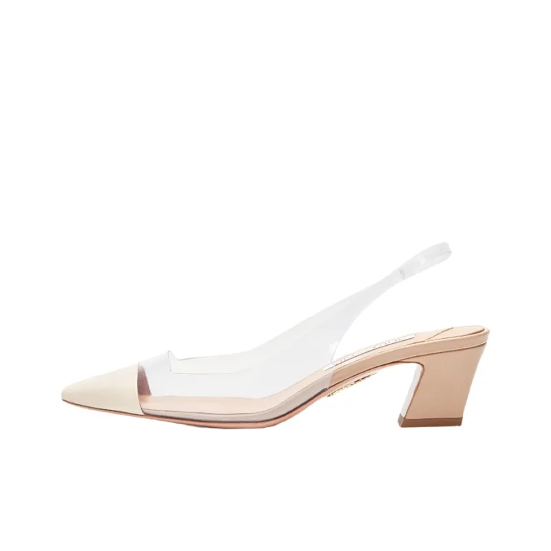 AQUAZZURA Naked Pump 50 Chunky Heel High Heels Women's Beige-0