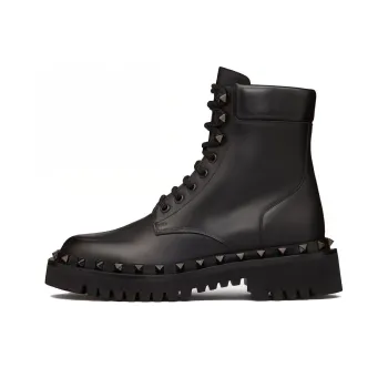 Valentino Garavani Ruckstud Lace Up Ankle Boots Women's