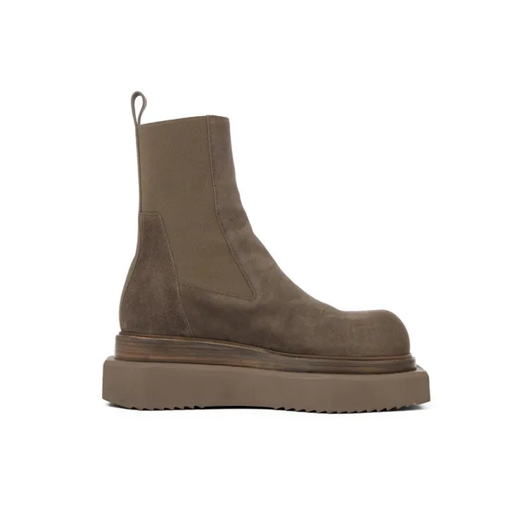 RICK OWENS/RO Beatle Turbo Cyclops Short Chelsea Boots Men's Gray-1