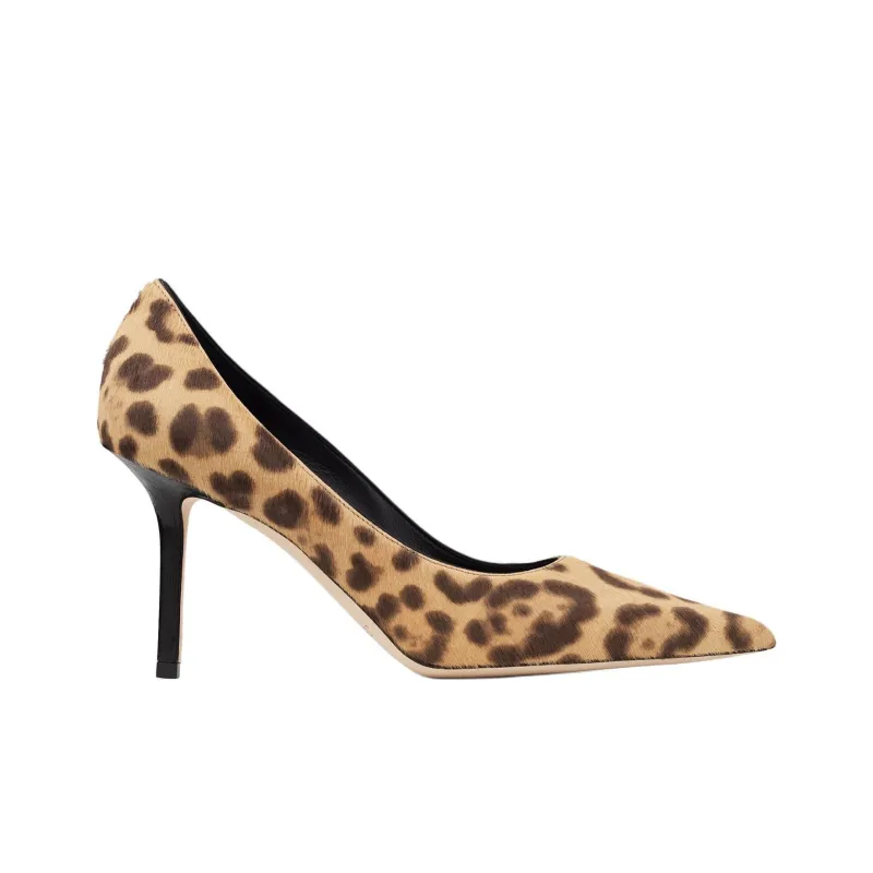 Jimmy Choo LOVE Slim Heel High Heels 8.5cm Women's Natural Brown-1