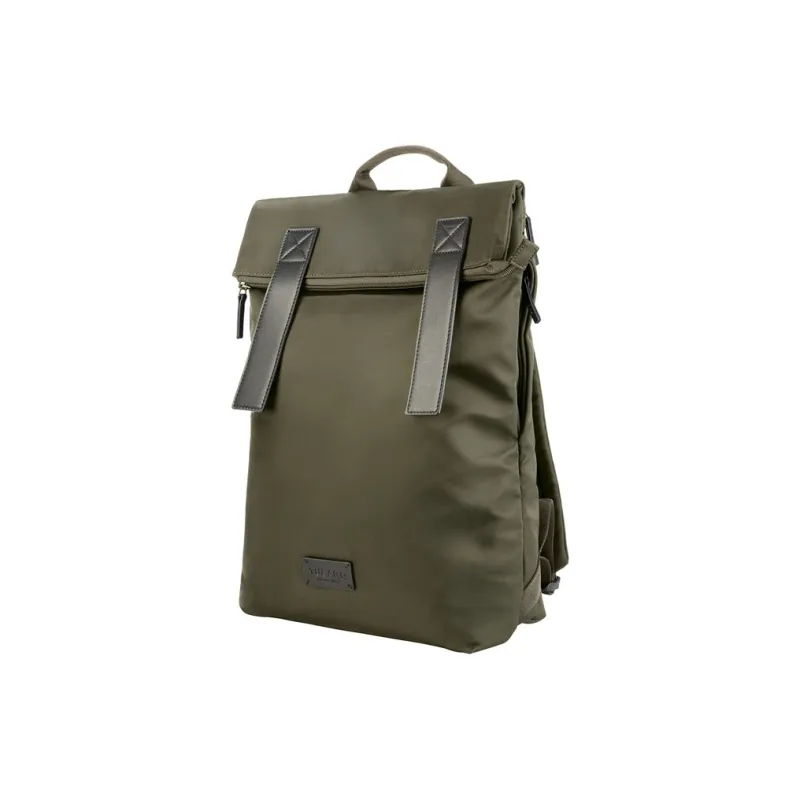 TUCANO Nylon Leather FOLD Backpack Regular Unisex Black/Olive Green-4