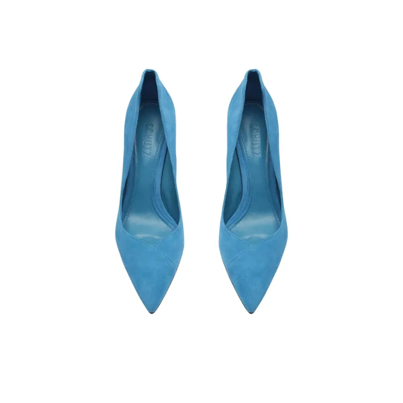 Schutz Arlette Slim Heel High Heels 10.5cm Women's Blue-4