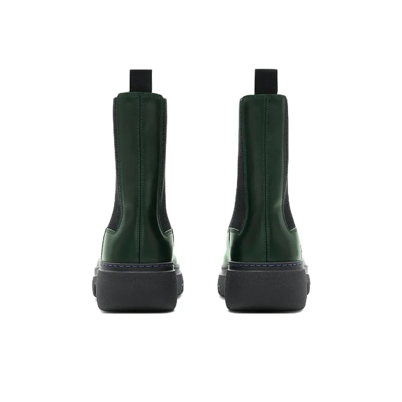 Burberry Round-toe Leather Boots-4
