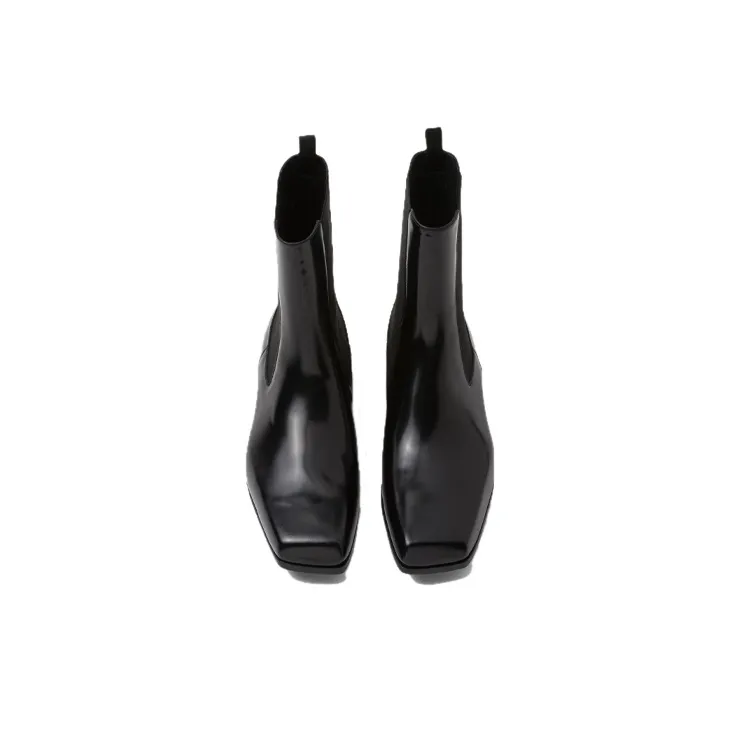 PRADA Short Chelsea Shoes Men's Black-3
