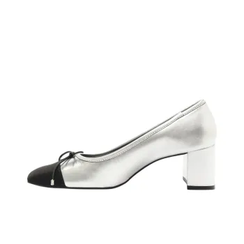 Schutz Arissa Block Chunky Heel High Heels 6.3cm Women's Black Silver