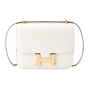 HERMES Constance Epsom Leather Shoulder Bag Crossbody Bag Mini Women's M4 Cream Gray
