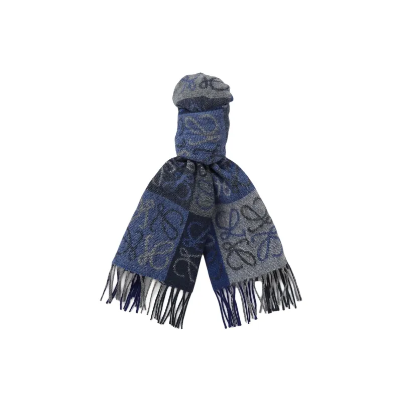LOEWE Knit Scarves Women's Blue-3
