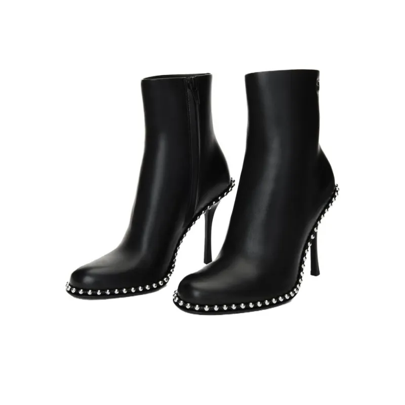 alexander wang 110mm Stud-embellished Leather Ankle Boots-2