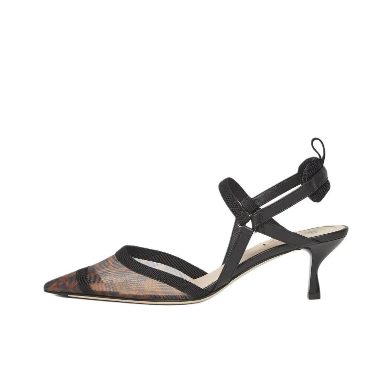 FENDI Monogrammed Pointed Toe Pumps-0