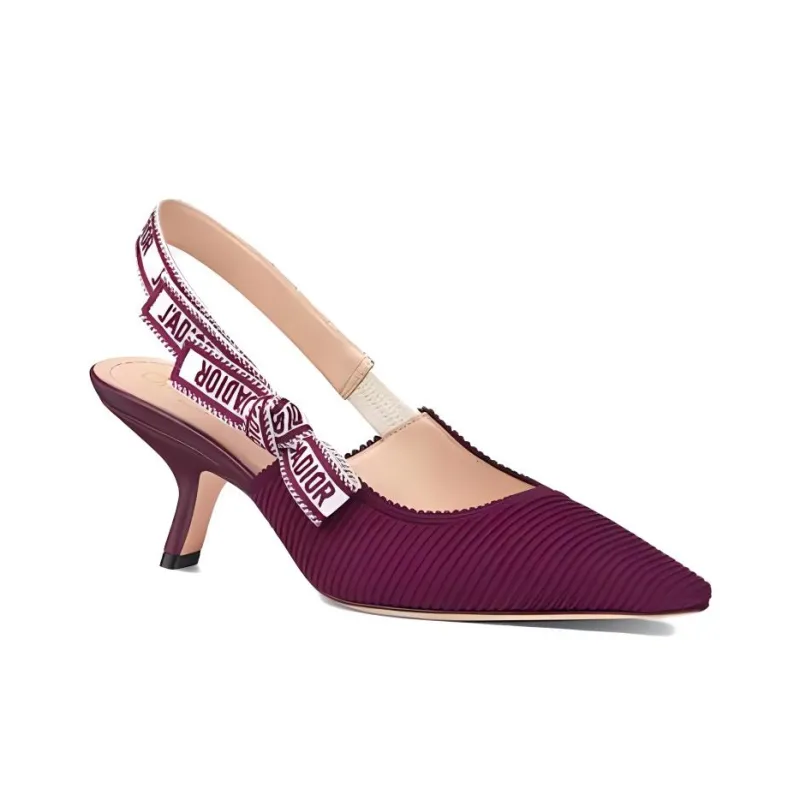 DIOR J'Adior Chunky Heel High Heels 6.5cm Women's Purple-2