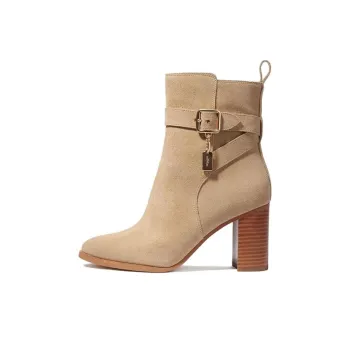 COACH Olivia Ankle Boots 8cm Women's Oat