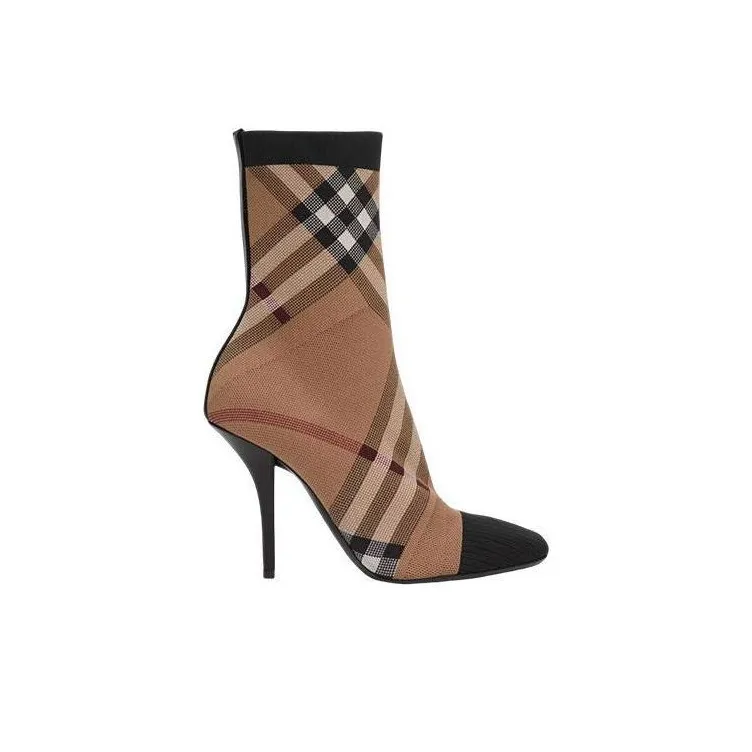 Burberry Vintage Check Sock Boots-1