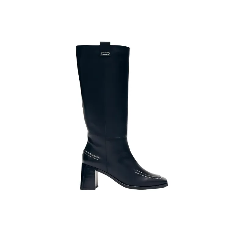 ALOHAS Knee-high Boots 7cm Women's Black-1