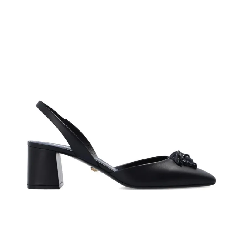 FANSIZHE La Medusa Chunky Heel High Heels Women's Black-1
