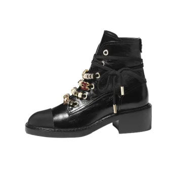 CHANEL Ankle Boots 5cm Women's Black