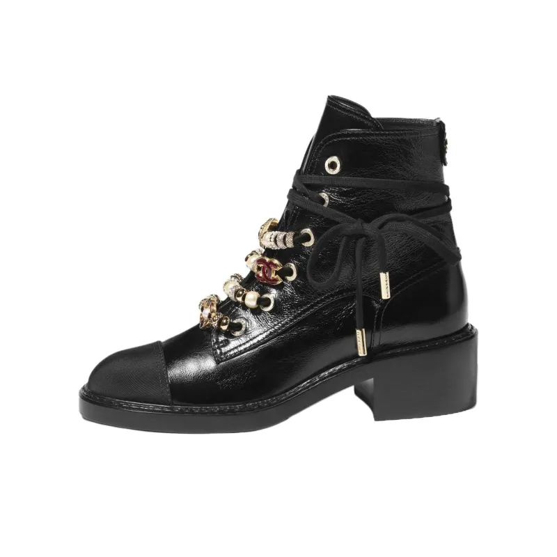 CHANEL Ankle Boots 5cm Women's Black-0