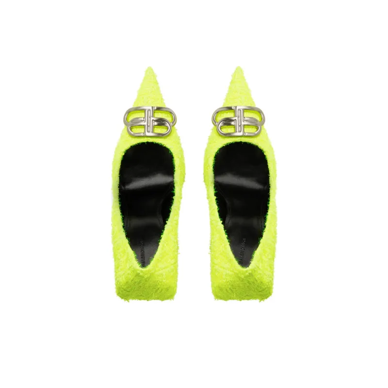 Balenciaga Knife Slim Heel High Heels 11cm Women's Neon Yellow-4