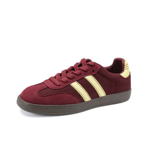 FOXER Non slip Lightweight Low Top Skateboard shoes where Women's Burgundy