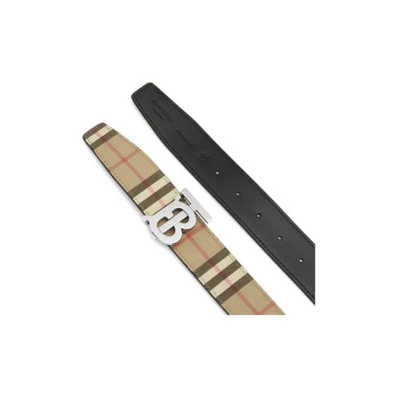 Burberry Leather Leather Belts Unisex Brown/Black Width  3.5cm-2