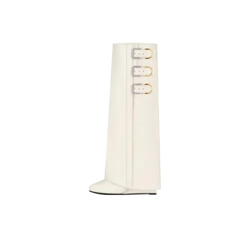 GIVENCHY Shark Lock Knee high Boots 6cm Women's Ivory White