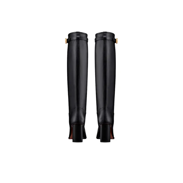 DIOR Empreinte Knee-High Boots 8cm Women's Black-4