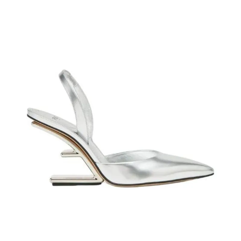 FENDI First High Heels Women's Silver-1