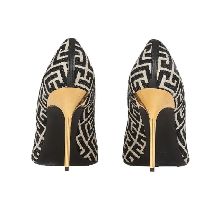 BALMAIN Slim Heel High Heels 9.5cm Women's Black-4