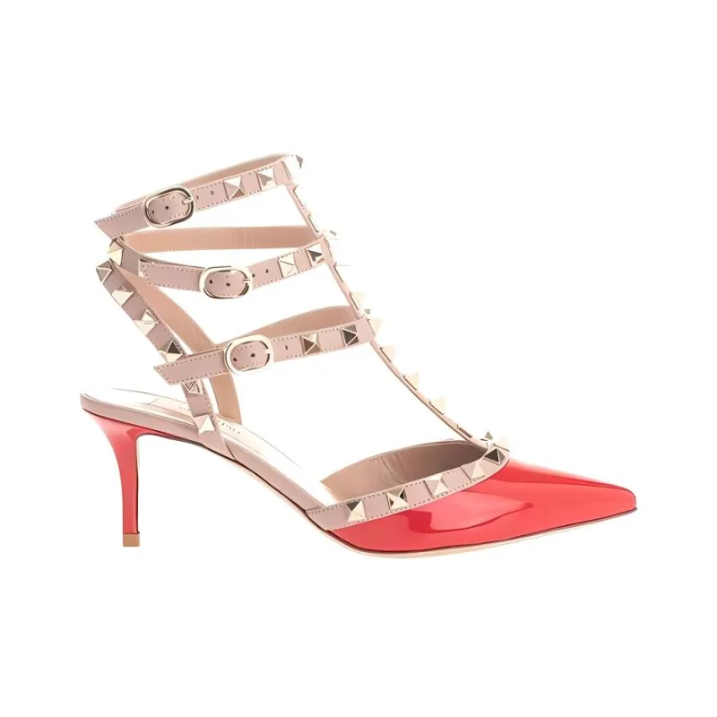 Valentino Slim Heel High Heels Women's Red-1