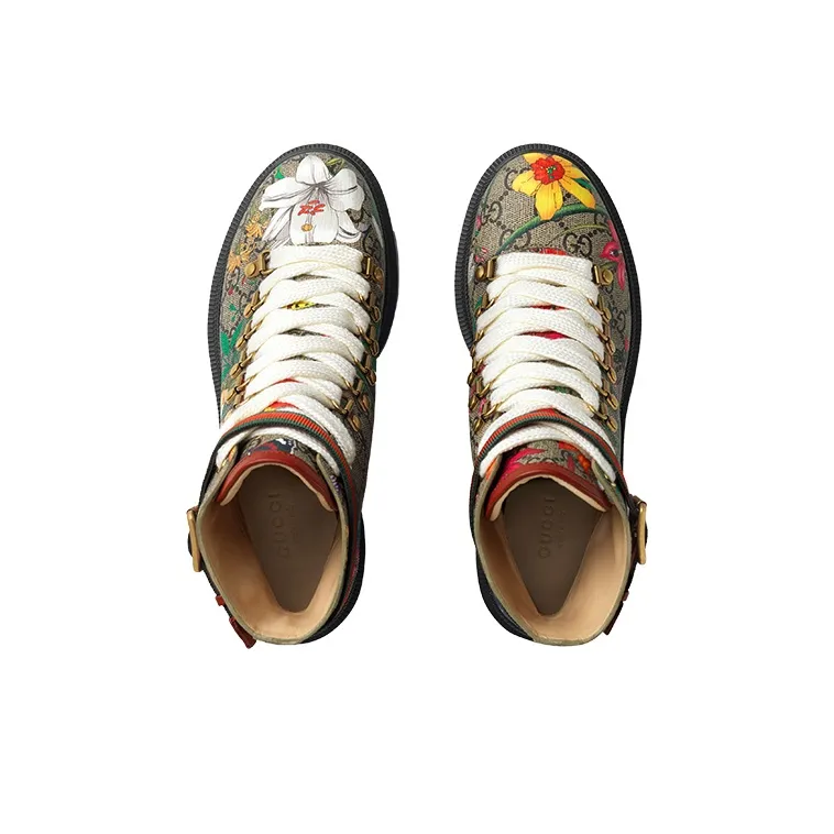 GUCCI Flora Print 57mm Ankle Boots-3