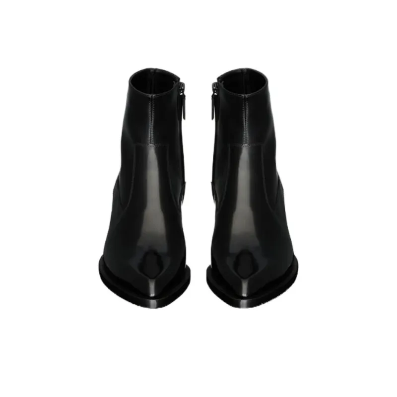 SAINT LAURENT Ankle Boots 4cm Women's Black-3
