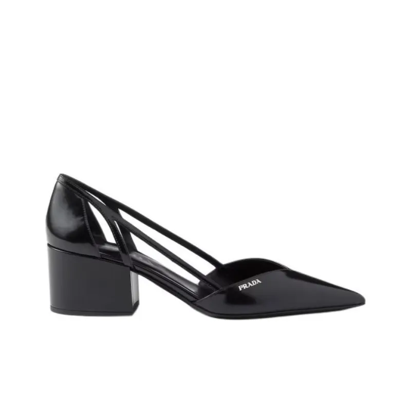 PRADA Chunky Heel High Heels 5.5cm Women's Black-1