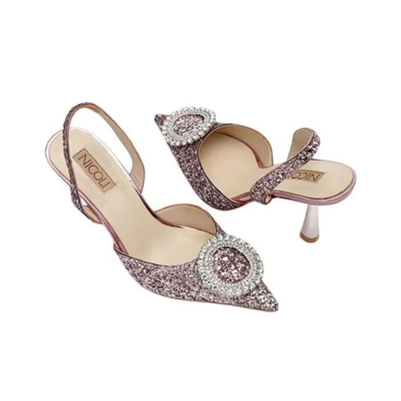 NICOLI Selma Slim Heel High Heels 7cm Women's Pink-3