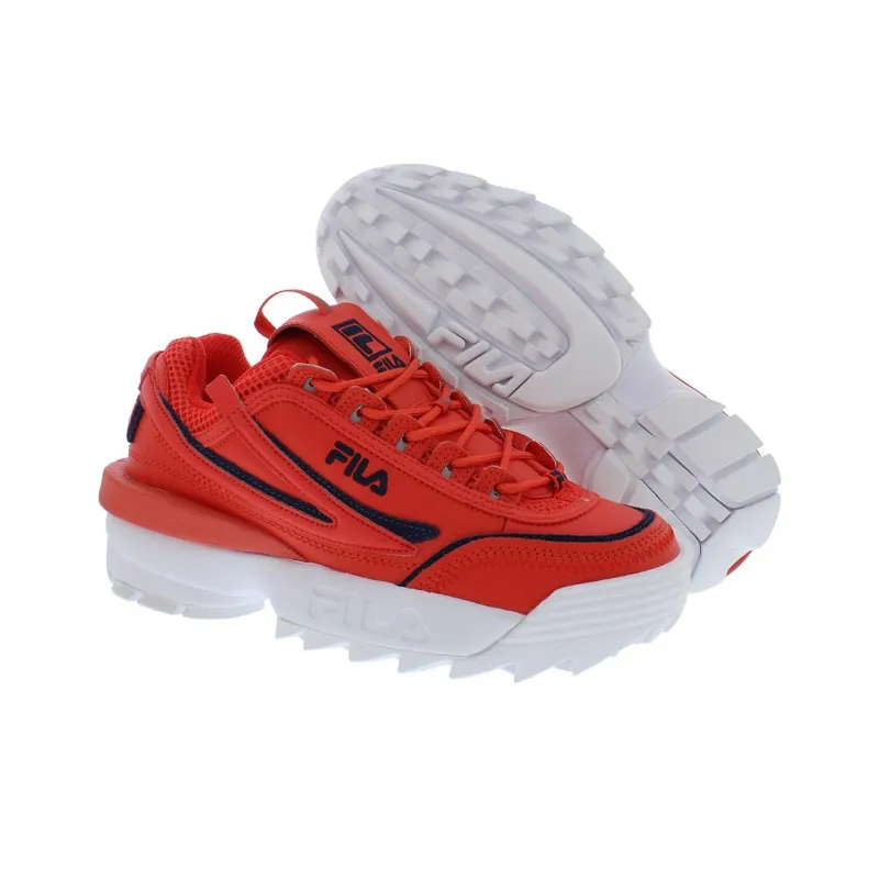 FILA Disruptor 2 Anti Slip Wear Resistant Low Top Casual Running Shoes Women's Red-3