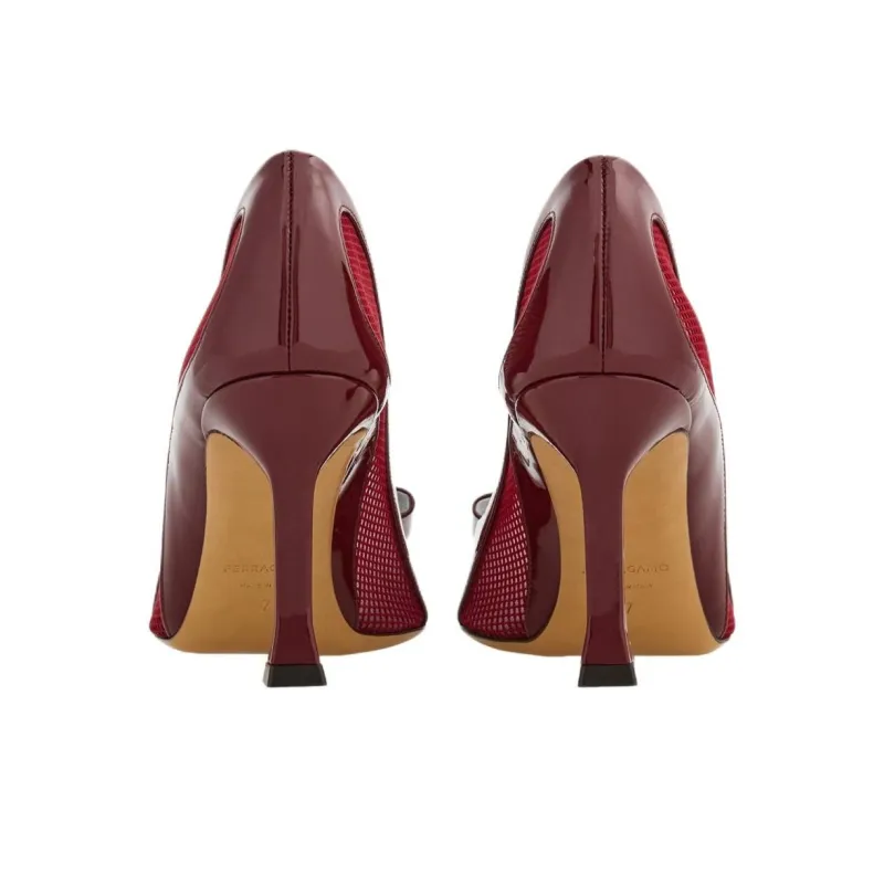 FERRAGAMO 85mm Mesh-panel Pumps-3
