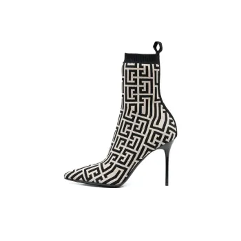 BALMAIN Monogram jacquard Pointed Boots
