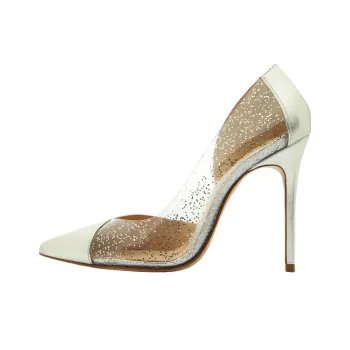 Schutz Cheslie Slim Heel High Heels 11cm Women's Silver