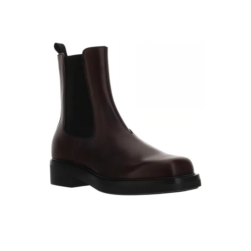 PRADA Short Chelsea Boots Men's Dark Purple-2