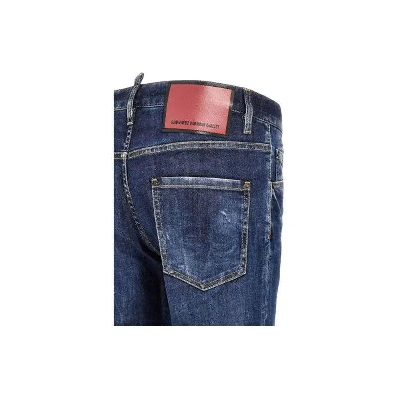 Dsquared2 Mid Rise Distressed Slim Cut Jeans-5