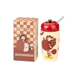 Apple with Lid Straw Mug-Backpack Girl
