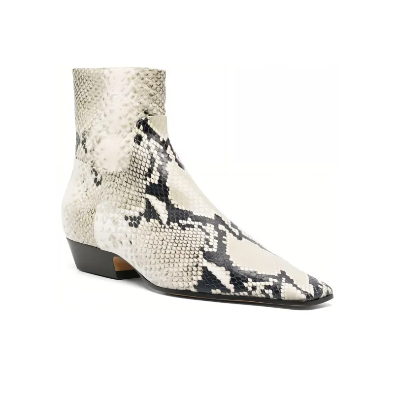 KHAITE The Marfa Python-effect Knee High Boots-2